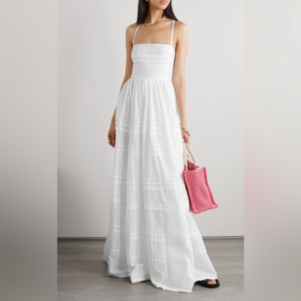 Staud brigette crossover strap maxi dress